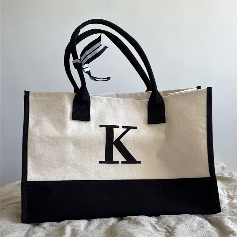 Black and White Canvas Tote Bag